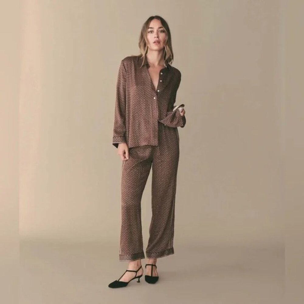 DOEN Cacilda Pant & Hilla Top SET in Terre Marche Foulard, size Medium, new